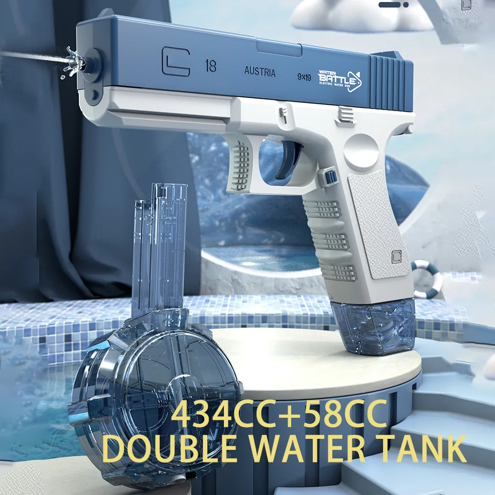 Gun Toys Glock Full Auto Water Pistol Summer Adult Boy Girl Electric Automatic Continuous Toy High Pressure S Outdoor 230412
