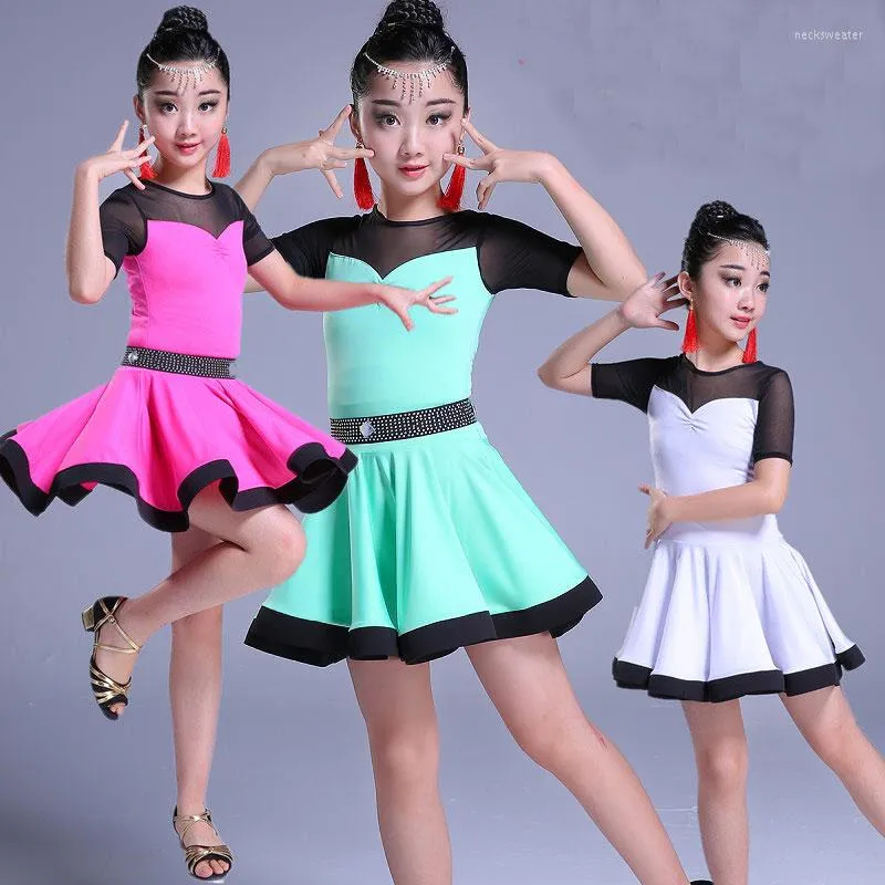 Sahne Giyim Kız Latin Dans Elbisesi Çocuk Balo Salonu Elbiseleri Çocuk Çocuk Salsa Rumba Cha Samba Tango Standart Rekabet