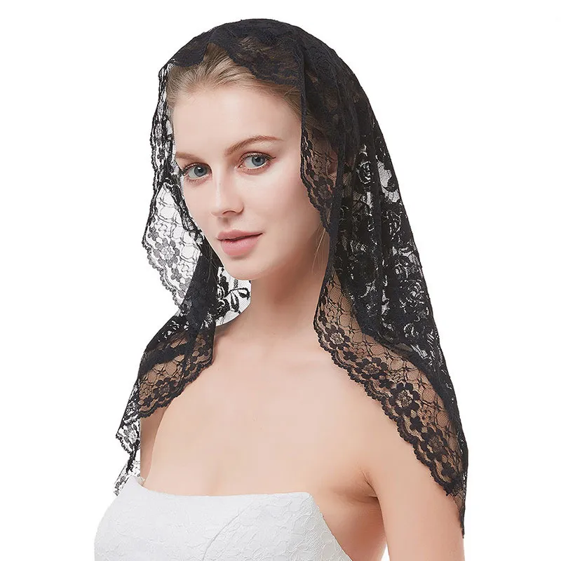 Velo Da Sposa Gotico In Pizzo Nero - 2 Livelli, Con Pettine, Per Halloween E Costumi - Foto 10