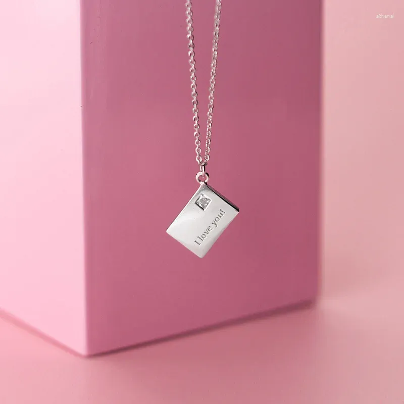 المعلقات MloveAcc 925 Sterling Silver Necklace Netlace Jewelry "I Love You" LETTER LETTER HOME HIFT FOR FIRM Friend زوجة