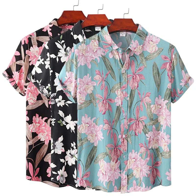 Mens Casual Shirts Hawaiian Mens Shirt Summer Beach Casual 3d Sunflower Print Crop Top Outdoor Fashion Loose Oversized Clothes Street Tees For Men 230413