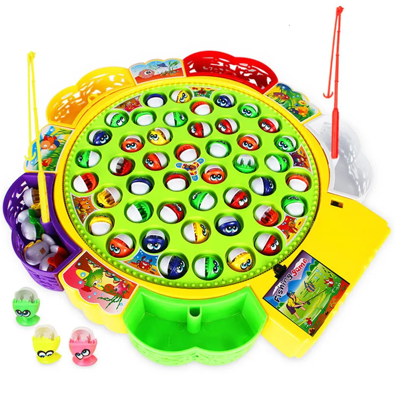 Electronic Rotating Magnetic Fish Play Board Game With Musical