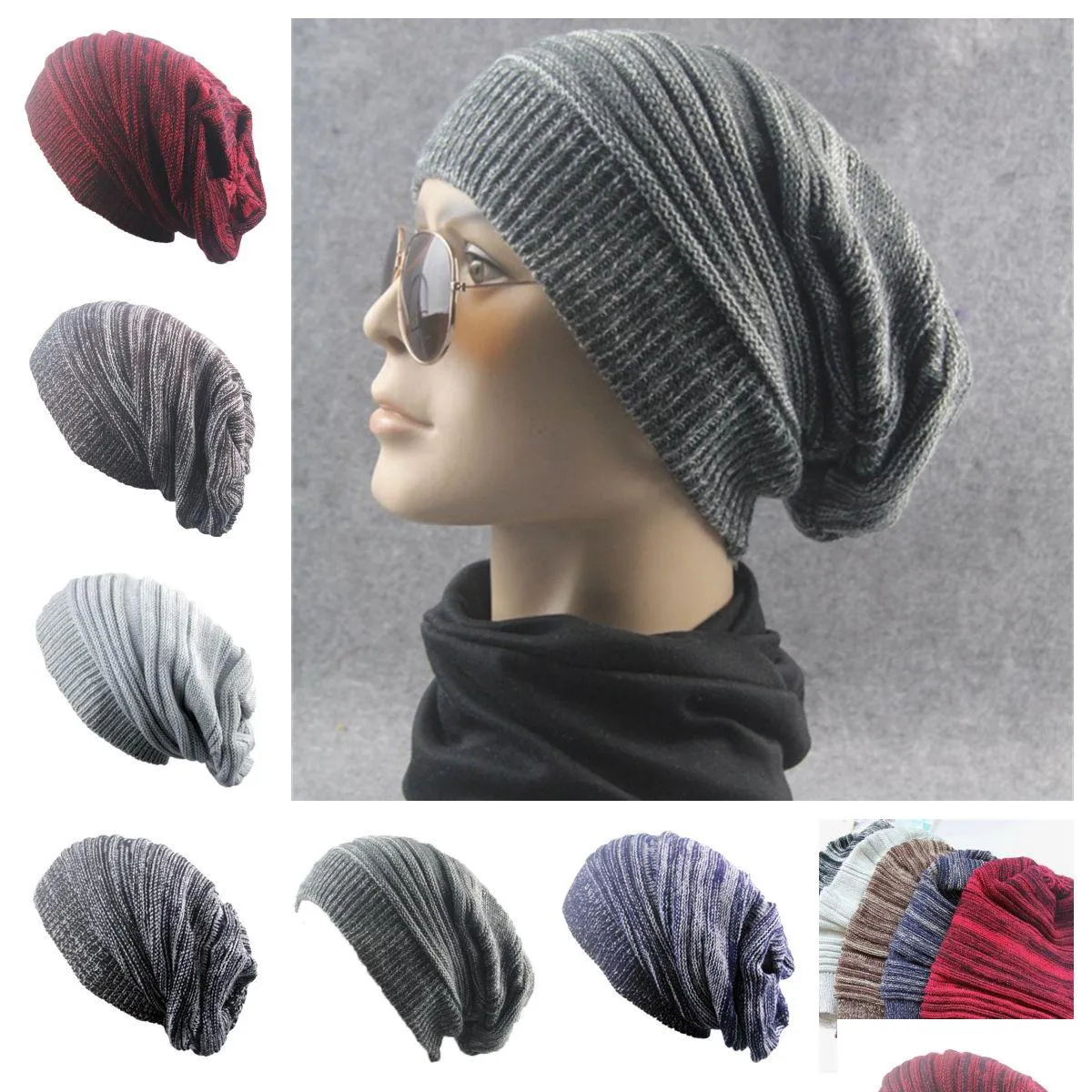 6 renk iki renkli pileli örgü kapak termal plover akrilik yığın şapka açık seyahat kadınları sıcak damla teslimat DHEGW