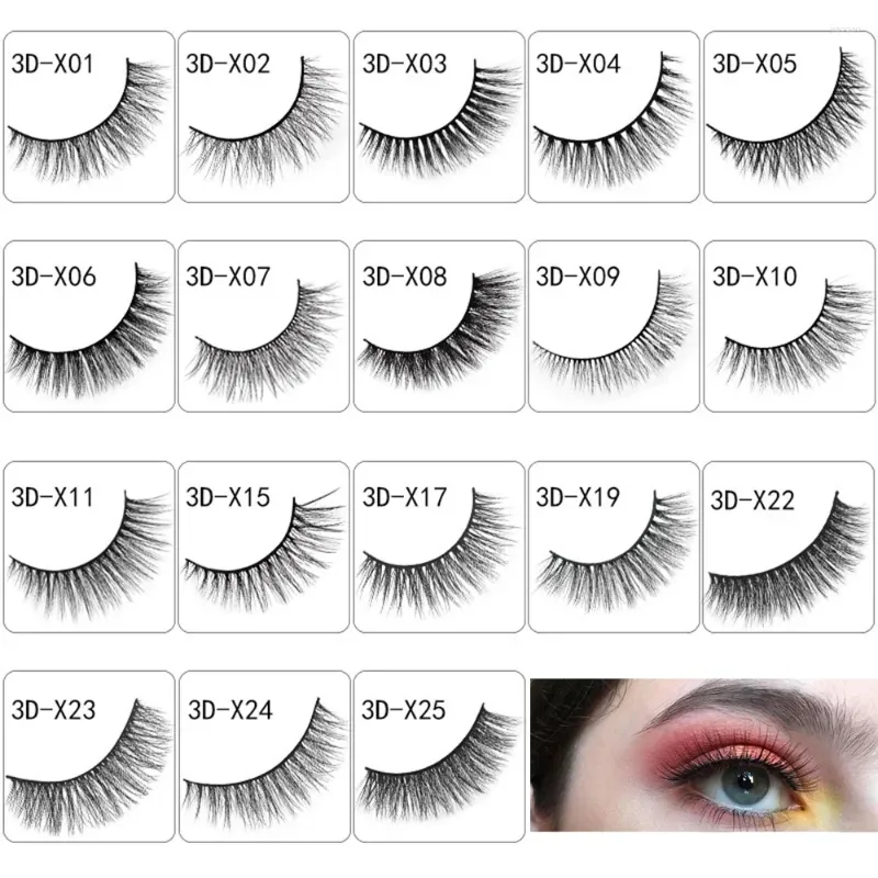 Faux cils 18 sortes 3D Faux vison cheveux doux naturel long moelleux vaporeux Extension de cils cils maquillage pleine bande Cilios