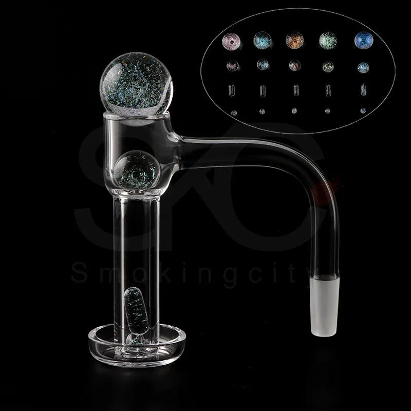 Clou à quartz à bord biseauté XL Terp Slurper entièrement fondu avec ensemble de marbre Dichro en verre pour conduite d'eau Dab Rigs