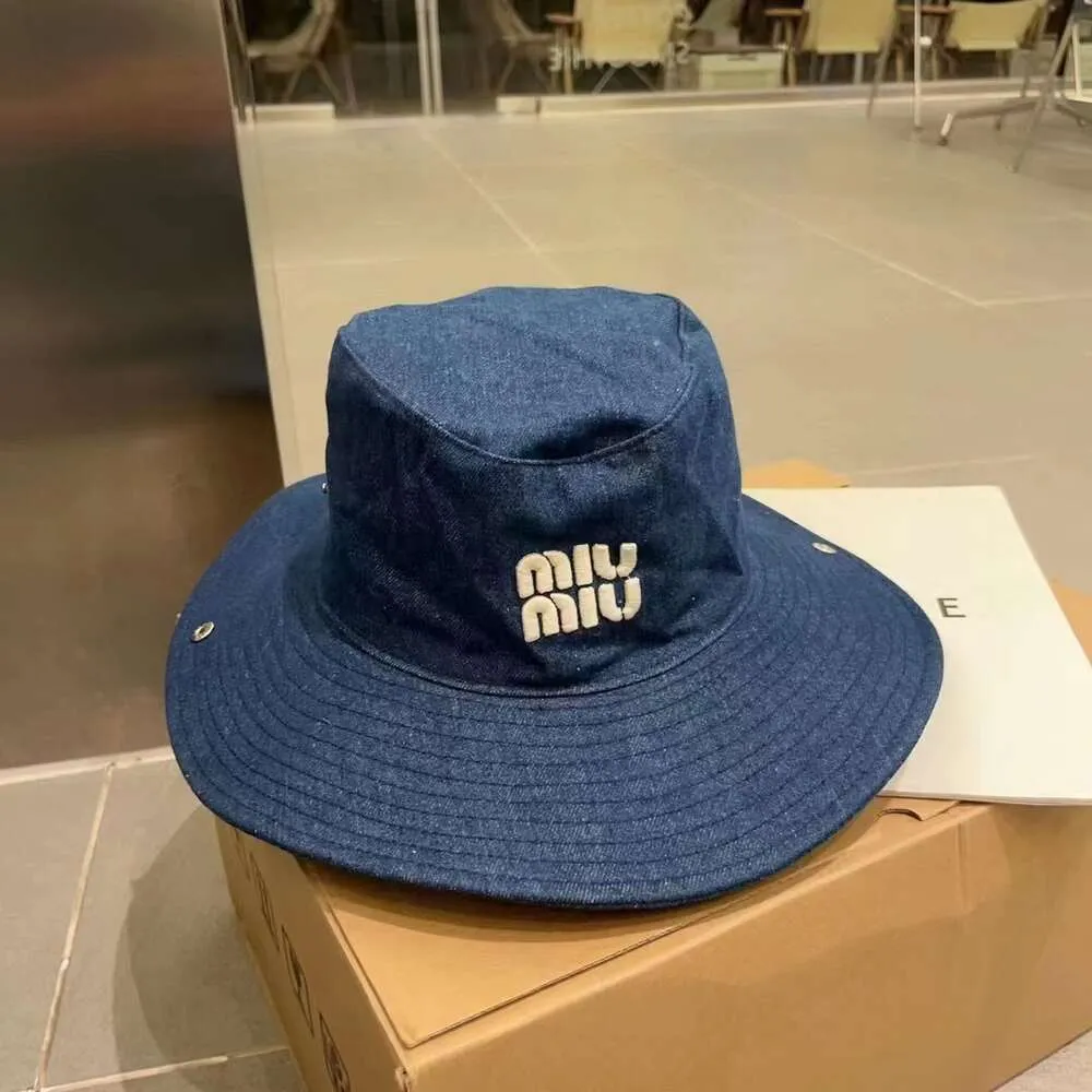 Wide Brim Hats Bucket Hats Ball Caps MIU Homes Same Cowboy Big brim Fisherman Hat Mountaineering Versatile Letter Embroidery Pot Sunshade and Sunscreen