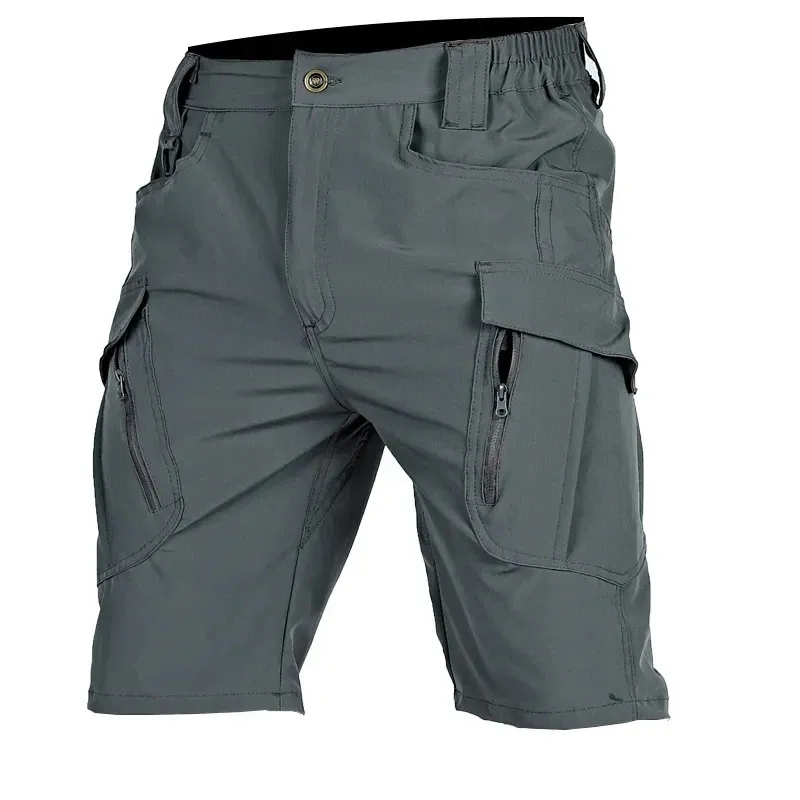 Mens Tactical Trousers Quick Dry Mid Length Cargo Shorts