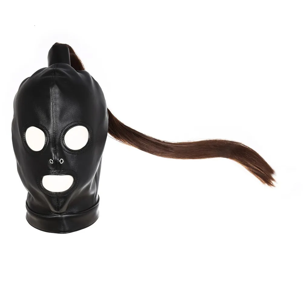 Jouet érotique Jeux pour adultes PU Hood Mask Sex Toys pour Couple