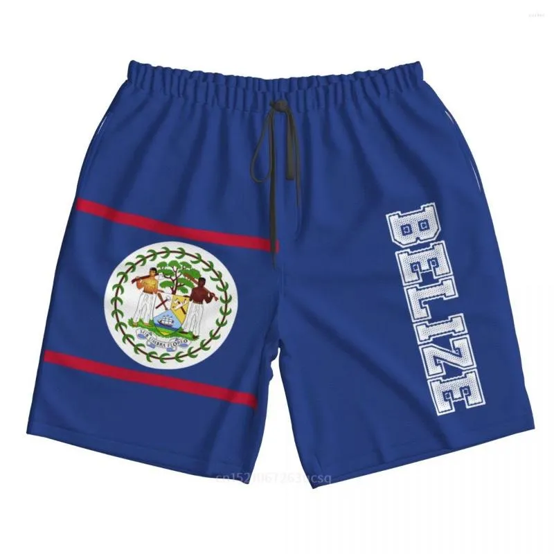 Shorts pour hommes 2023 été Polyester BELIZE pays drapeau 3D imprimé hommes conseil plage poche pantalon de course