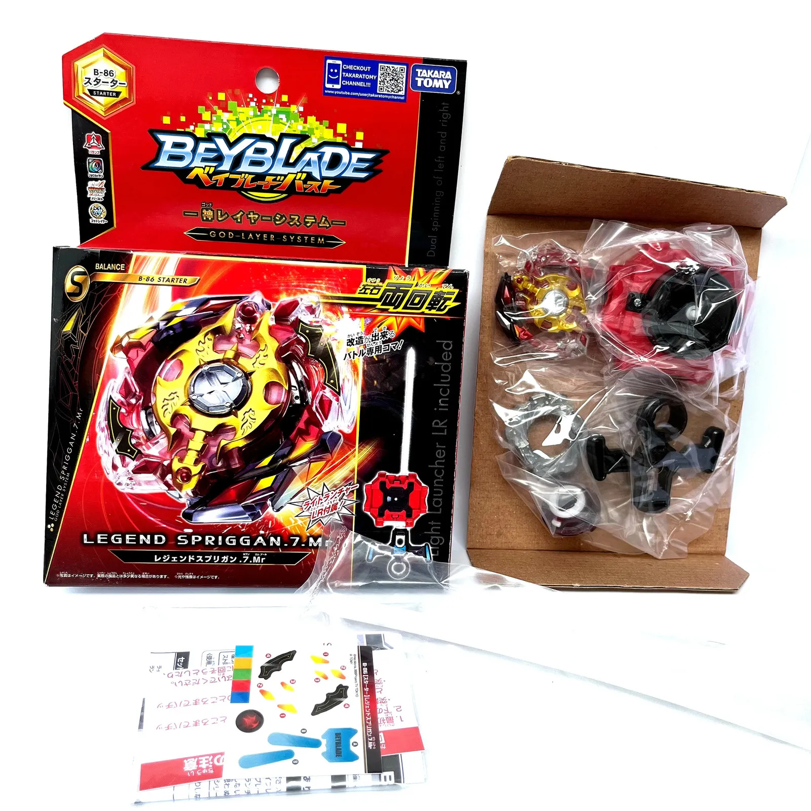 Tol TOMY BEYBLADE ECHT BEYSCOLLECTOR B-86 Legend Spriggan 7. MRLAUNCHER LR SPIN 231110