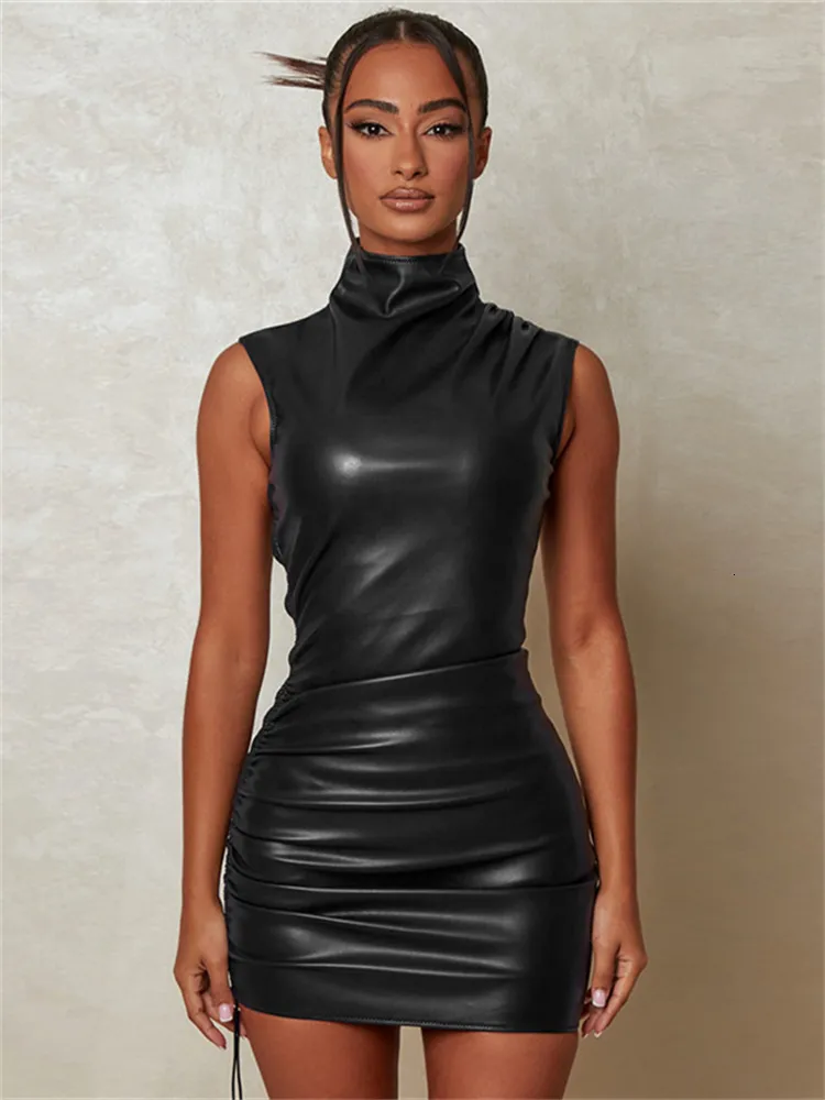 Kliou Faux Leather Mini Dress Sleeveless Turtleneck... From Shanye03, $13.69 In Bulk | DHgate.Com Kliou Faux Leather Mini Dress Sleeveless Turtleneck... From Shanye03, $13.69 In Bulk | DHgate.Com