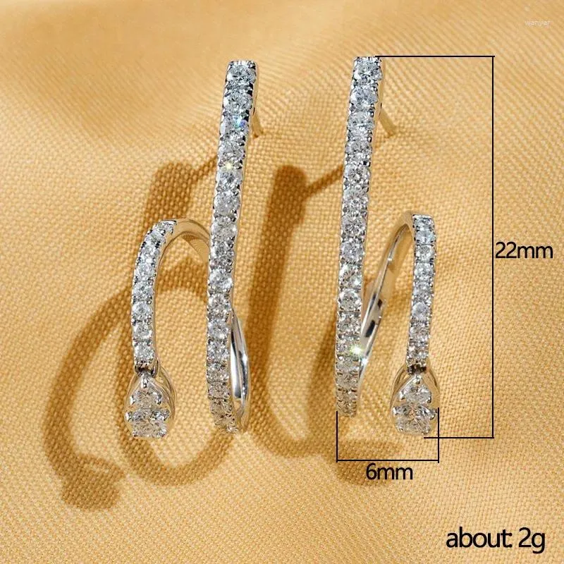 Backs Earrings Micro Inset Zircon Double Vertical Bar Geometric Name Warm Lady Everything With Light Luxury Ear Clip