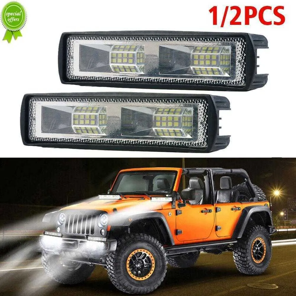 Ny 16 LED-strålkastare 12-24V arbetsljus bar för bilmotorcykel lastbil universal offroad working light drive dim lampa spotl k0x5