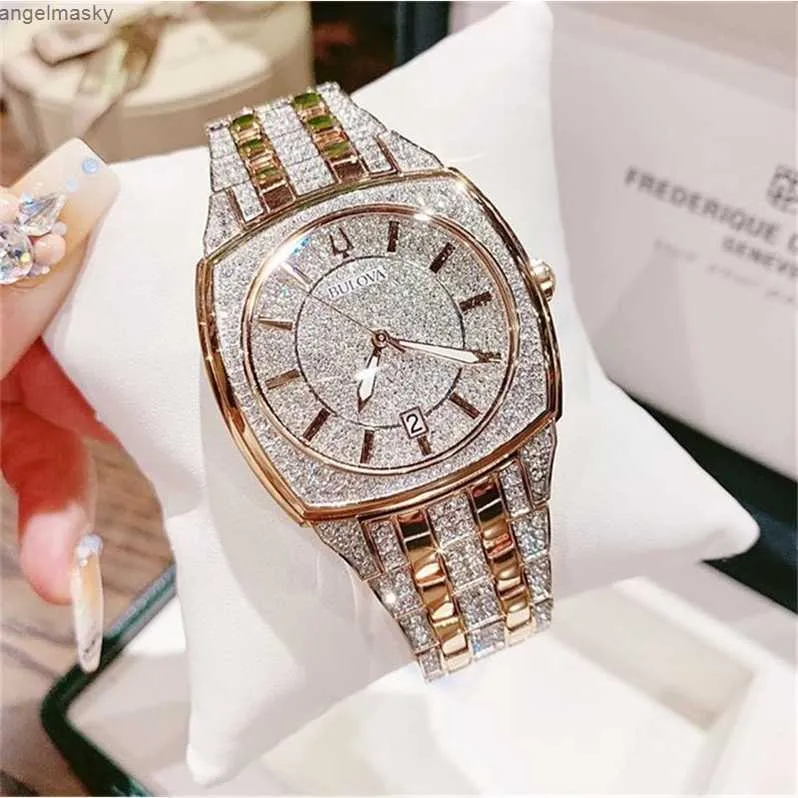 Quartz Watch Ladies Ceramic Bulova Baoluhua Enjoyment Sky Star Crystal Diamond Steel Band Men s and Women s Watch 98b324 Christmas Gift YLB4X