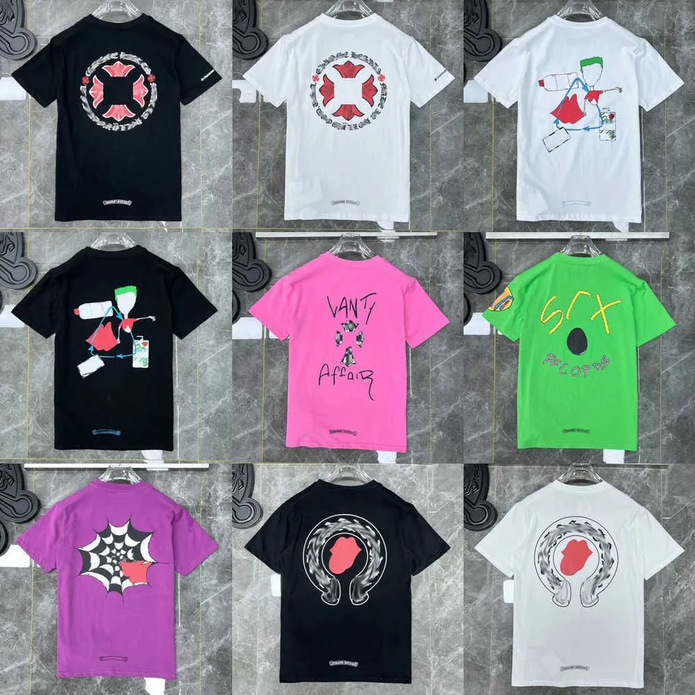 2023 T-shirts pour hommes T-shirt de mode de luxe à vendre Ch Marque Chromes T-shirts Designer Femmes Sanskrit Couple T-shirt Sweat Horseshoe Flower Heart
