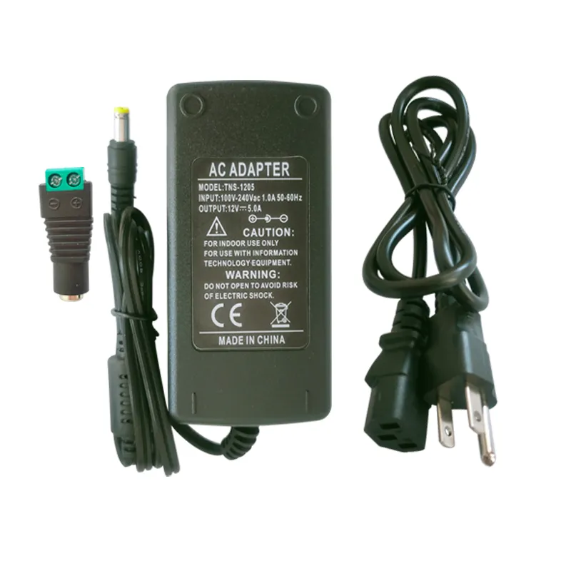 Adattatore di alimentazione 12 V 1 A 1,8 m, Adattatore di commutazione AC DC (ingresso 100-240 V, uscita 12 V 1 A), presa trasformatore a montaggio a parete con 8 prese intercambiabili, omologato CE