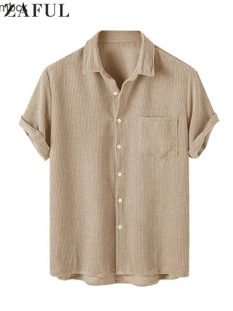 Polo Da Uomo ZAFUL Camicia Da Uomo In Velluto A Coste Camicette A