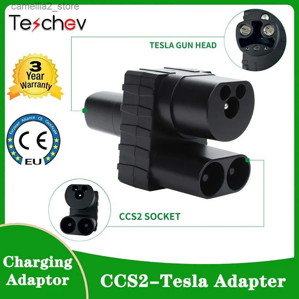 Acessórios para veículos elétricos Teschev CCS 2 para Tesla EV Adaptador de carregamento 250A CCS2 Combo Tesla Conversor para carregador de carro CCS2 Tesla Adapterr Q231113