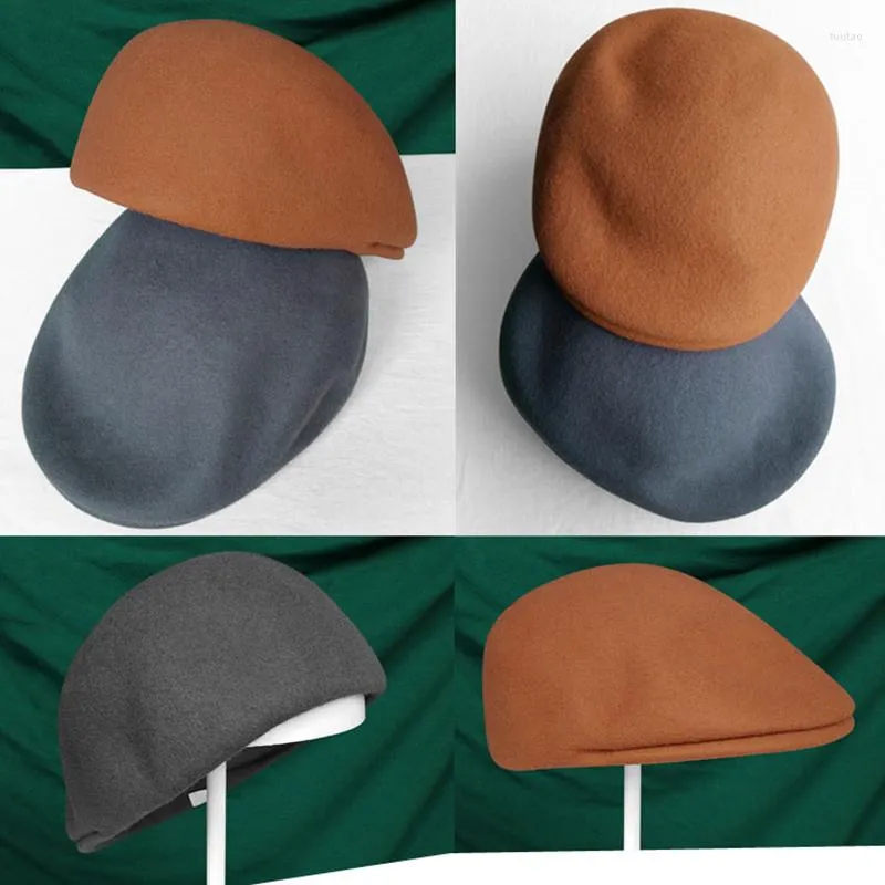 Berets 2023 Autumn Winter Men Hats British Western Style Wool Advanced Flat Ivy Cap Women Classic Vintage Beret Blm85