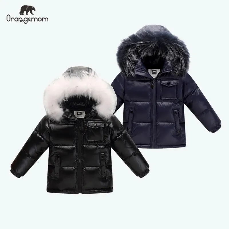 Piumino Giacca invernale nera Parka Per ragazzi Cappotto invernale 90% Piumini per ragazze Abbigliamento per bambini Abbigliamento da neve Capispalla per bambini Abbigliamento per ragazzo 231113