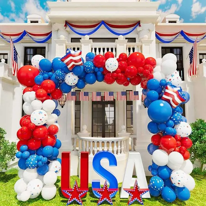 Colorful Balloon Garland Kit For Nautical & Baseball Theme Parties