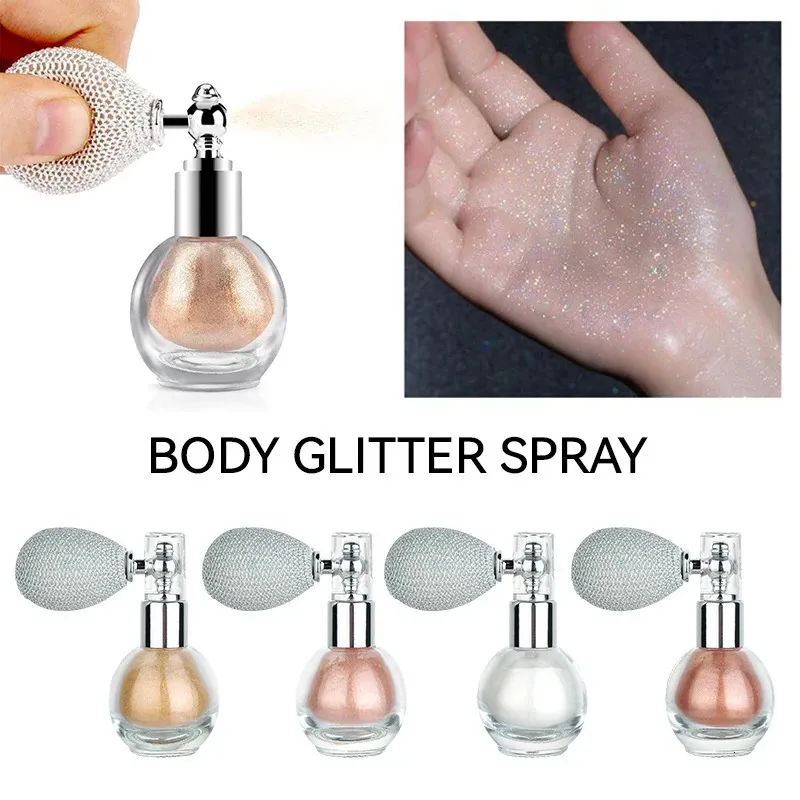 Blush Highlighter Powder Spray 4 Colors High Gloss Glitter Shimmer Sparkle Makeup Face Body 231113