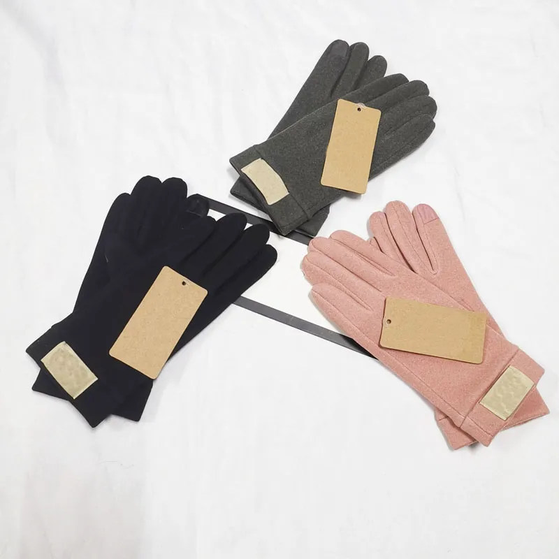 guanti di design Nuovi guanti invernali caldi in peluche Guanti da guida touch screen con doppio strato di peluche spesso