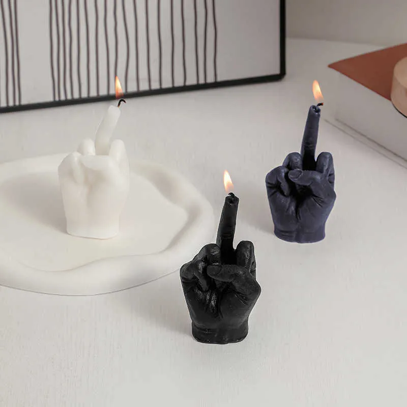 Middle Finger Candle, Pastel Home Decor, Funky Gift Idea, Unique