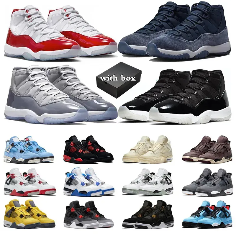 Sneakers 11S Cheery Sports Shoes And 4S Military Black Basketball Shoes ...
