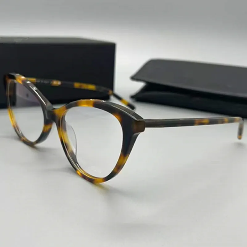 Luxusmode Sexy kleine optische Cateye-Brille für Damen 54-18-140 leichte italienische Vollrandbrille mit Korrektionsbrille, Fullset-Designetui