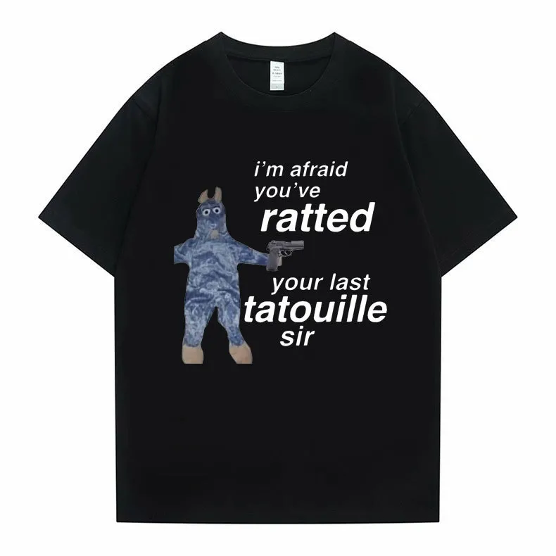 Magliette da uomo Ratatouille Magliette con stampa grafica Im Afeaid Youve Ratted Your Last Tatouille Sir T Shirt Funny Mouse Tees Uomo Donna Maglietta carina 230413