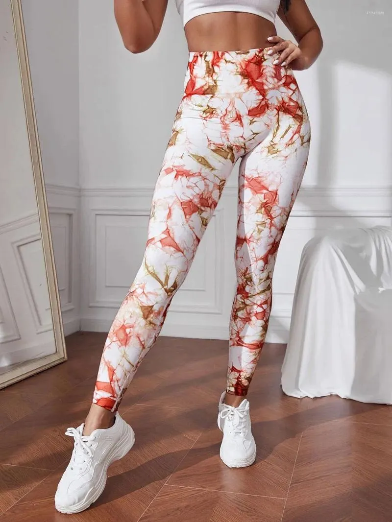 Damesleggings Dames Sexy 2023 Lente Zomer Naadloze Dames Fitnesskleding Tie-geverfde Strakke Broek Hoge Taille Push Up Sport