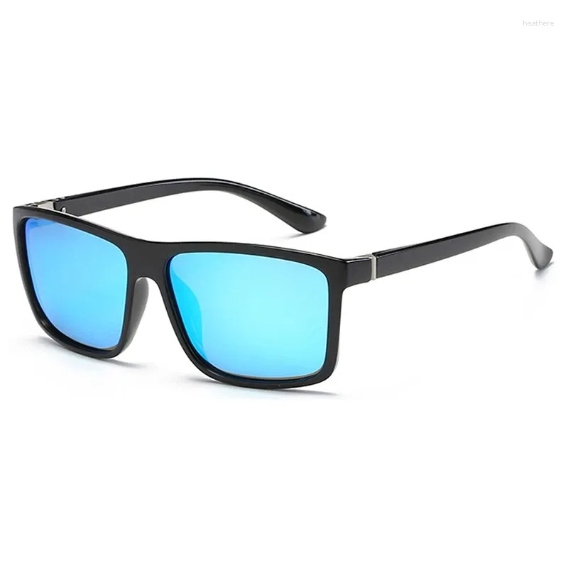 Sunglasses Classic Square Polarized Men Vintage Fashion Plastic Mirror Sun Glasses Unisex Black Driving Goggles Eyewear UV400