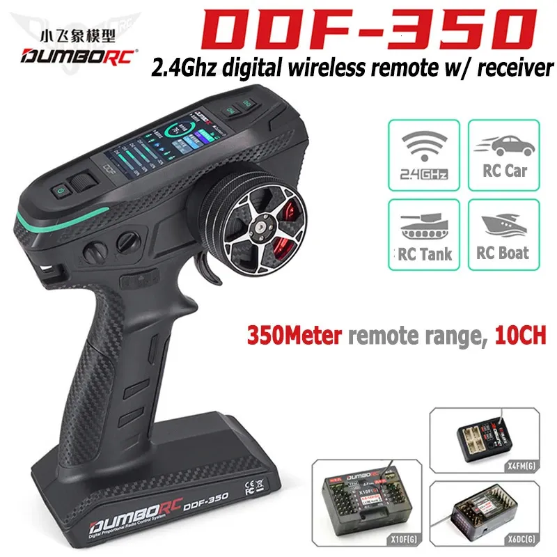 다이 캐스트 모델 Dumborc DDF 350 RC 10CH 원격 컨트롤러 10 채널 2 4GHz 디지털 무선 송신기 수신기 HD 화면 231113