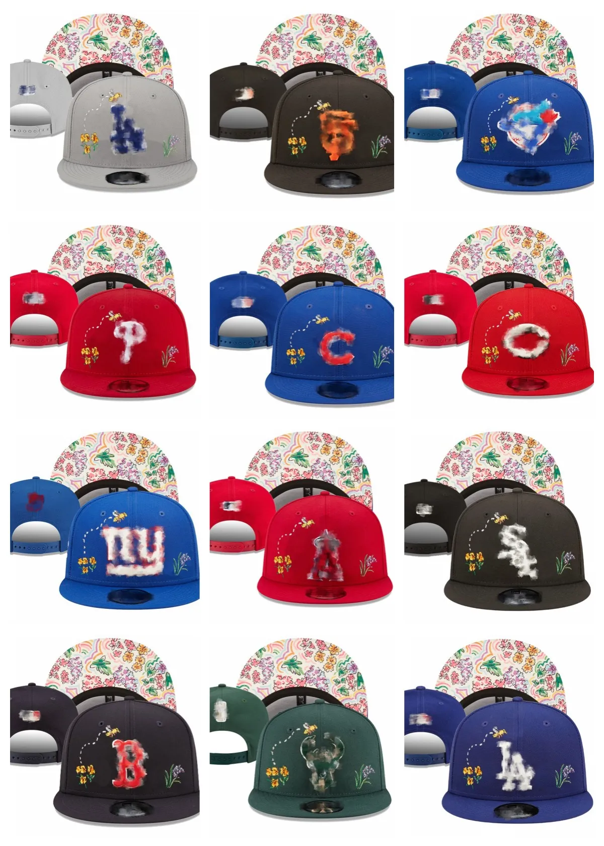 Snapback -hoeden alle teams volwassen honkbal snapbacks borduurwerk katoen voetbalhoeden hiphop buiten sport basketbal mesh mesh hoed mix bestelling