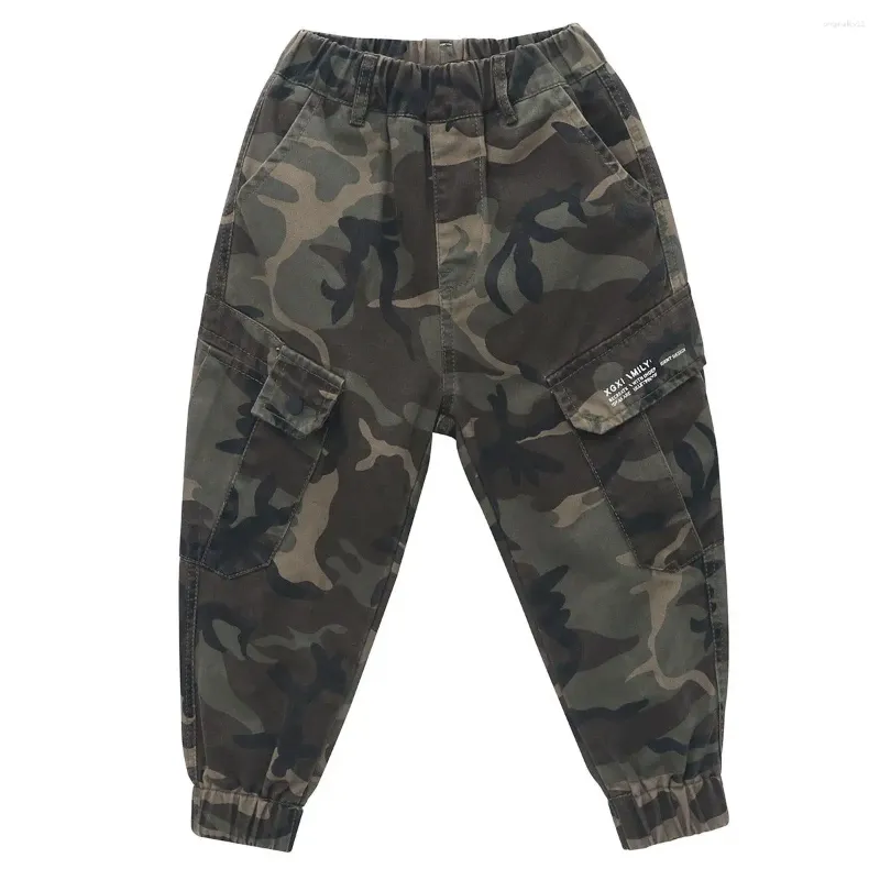 Calças primavera outono meninos camo algodão calças esportivas casual camuflagem impresso adolescentes crianças hip hop carga harem sweatpants roupas