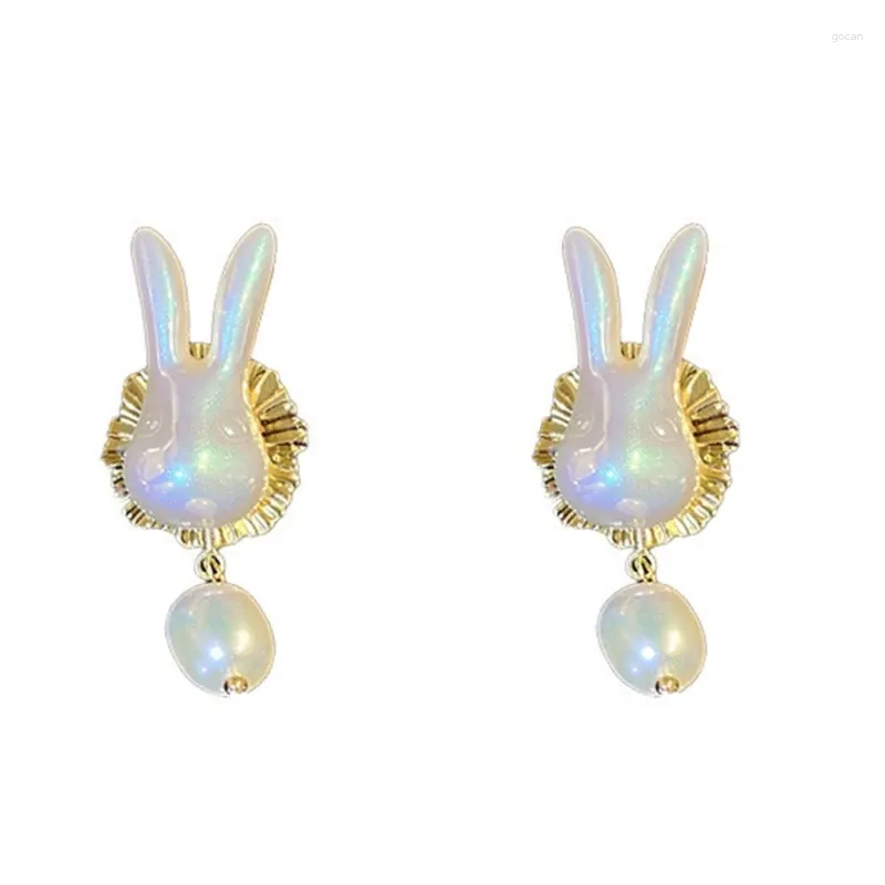 Boucles d'oreilles Y4QE tendance perle goutte pour femme couleur or discothèque brillant Dangle