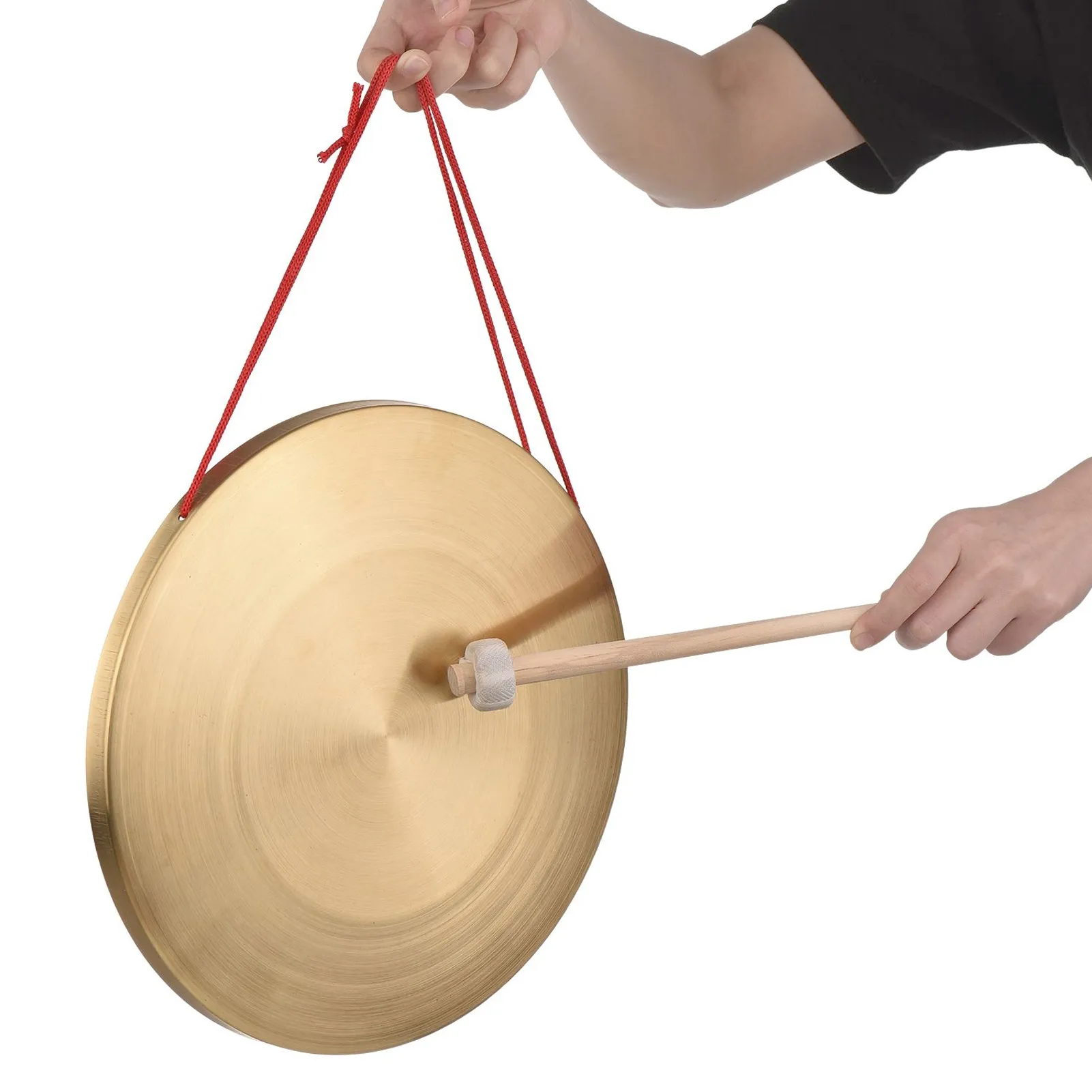 15/22/30 cm Main Gong Cymbales Laiton Cuivre Gong Chapelle Opéra Percussion Instrument avec Marteau Rond