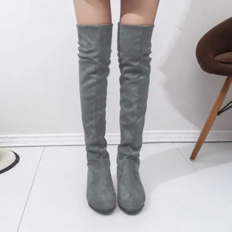 Boots GAOKE Woman's High Boots Shoes Fashion Women Over The Knee High Boots Autumn Winter Bota Feminina Thigh High Boots AA230412