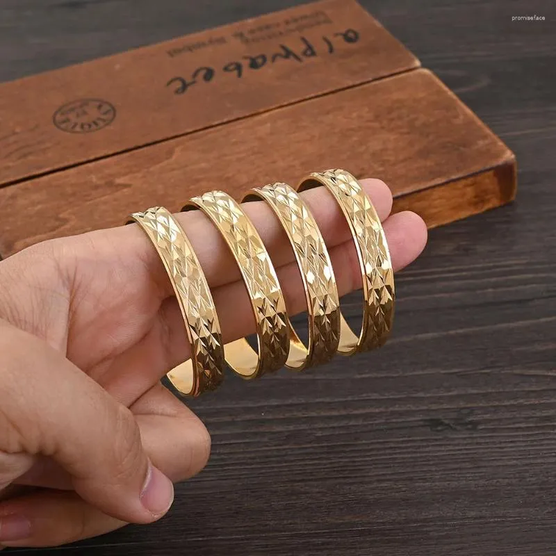 Brazalete de 24k y 45MM de Dubái para bebé, bonitos brazaletes para mujer, joyería etíope, pulseras de Color dorado, regalos de cumpleaños para niñas