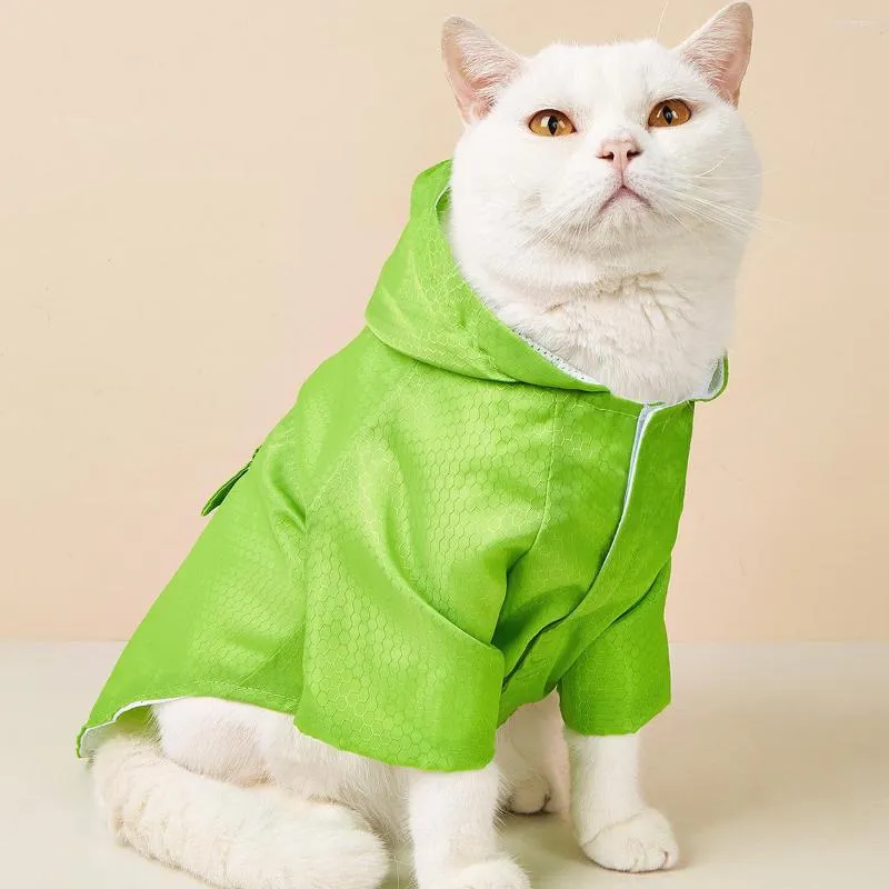 Dog Apparel 2023 Raincoat Waterproof Mesh Breathable Sweat-absorbing And Reflective Small Medium-Sized Pet Cat