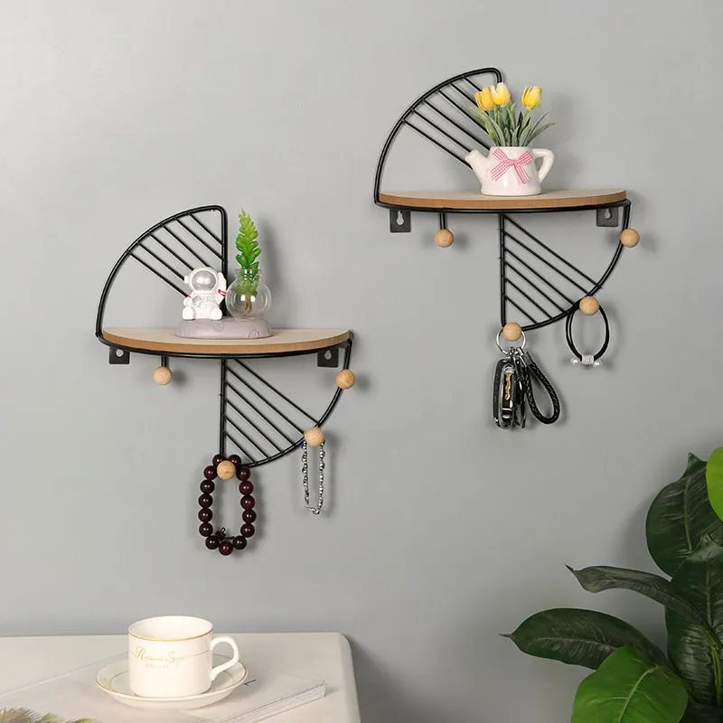 Prateleira de parede nórdica, decoração de metal, rack de armazenamento de parede, cozinha, sala de estar, estatuetas, artesanato, estantes de exibição, decoração de casa