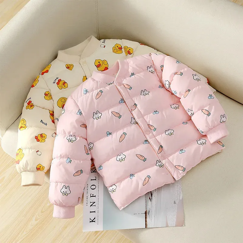 Down Coat Baby Girls Boys Jacket tjock ner vadderad snörock barn Vinter varma bomullsslitage hoodies spädbarn kappa barn ytterkläder kläder 231113