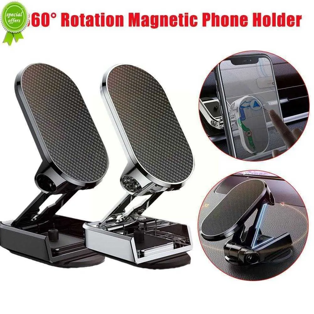 Nuevo soporte de teléfono de coche magnético de Metal giratorio 360 soporte de teléfono de salpicadero plegable soporte de teléfono móvil Universal para IPhone 14 G0B7