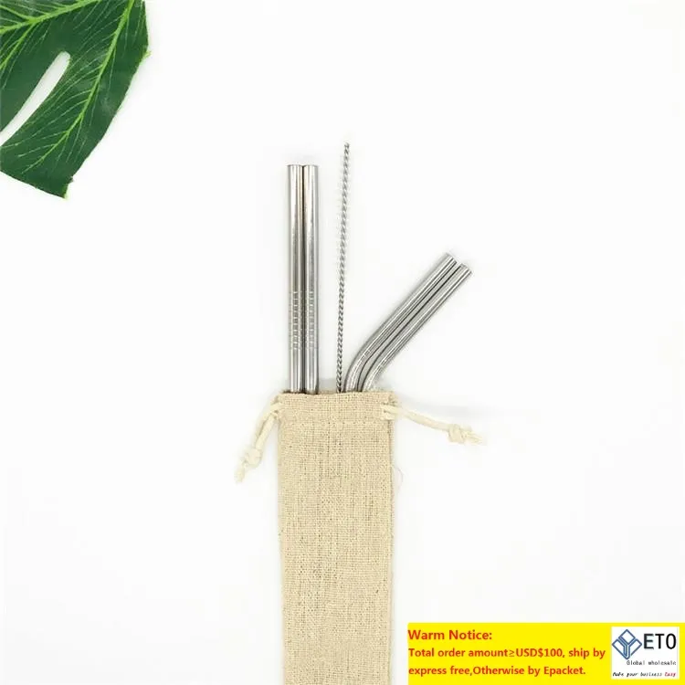 Stainless Steel Straw Reusable Straw 304 Metal Straw with Cleaning Brush Burlag Bag Packing Free Combination