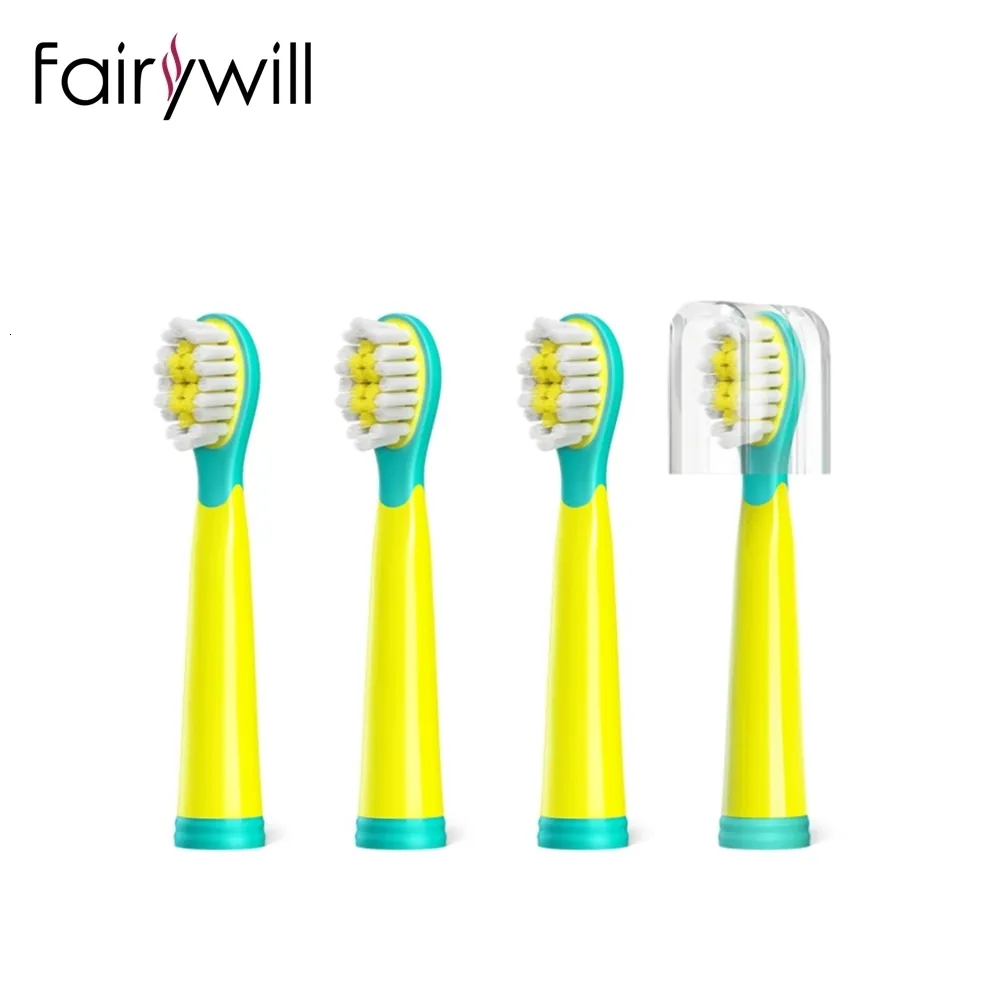 Toothbrushes Head Fairywill Electric Toothbrushes Replacement Heads Electric Toothbrush 4 heads Sets for FW-2001 Head Toothbrush 230413