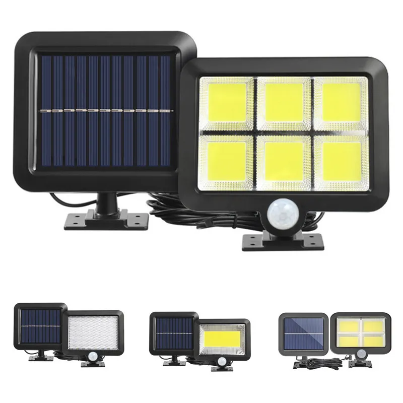 Lâmpadas de parede ao ar livre luz de parede LED de energia solar, sensor de movimento leve securtiy noturno luz dividida pelo painel solar luz para pátio pátio deck garagem jardim acampando luz de inundação