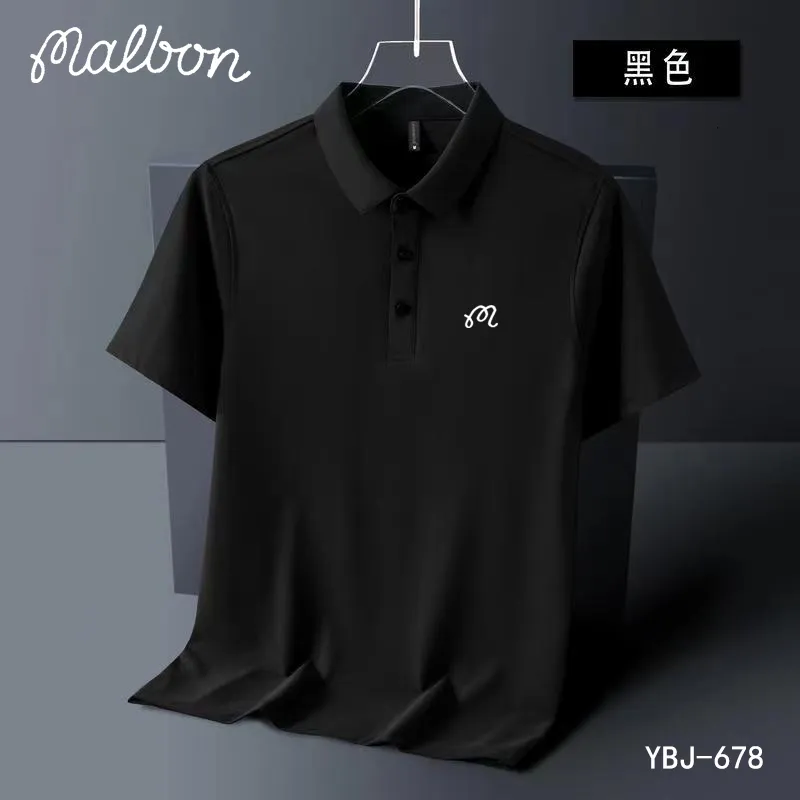 Mens Tshirts Summer Embroidered Malbon Golf Polo Shirt Men Högkvalitativ Herr Kort ärm Handring Snabbtorkning Top Business 241