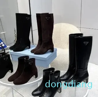 Bottes courtes de styliste pour femmes, couche supérieure à fermeture éclair, en cuir mat, en coton et en cachemire, avec visage en cachemire