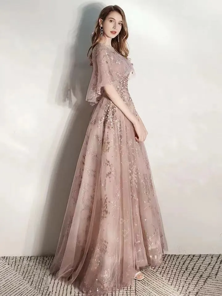 Nouvelle robe De célébrité De luxe avec cape paillettes Banquet robes De soirée élégantes perles robes De soirée robes De Fiesta